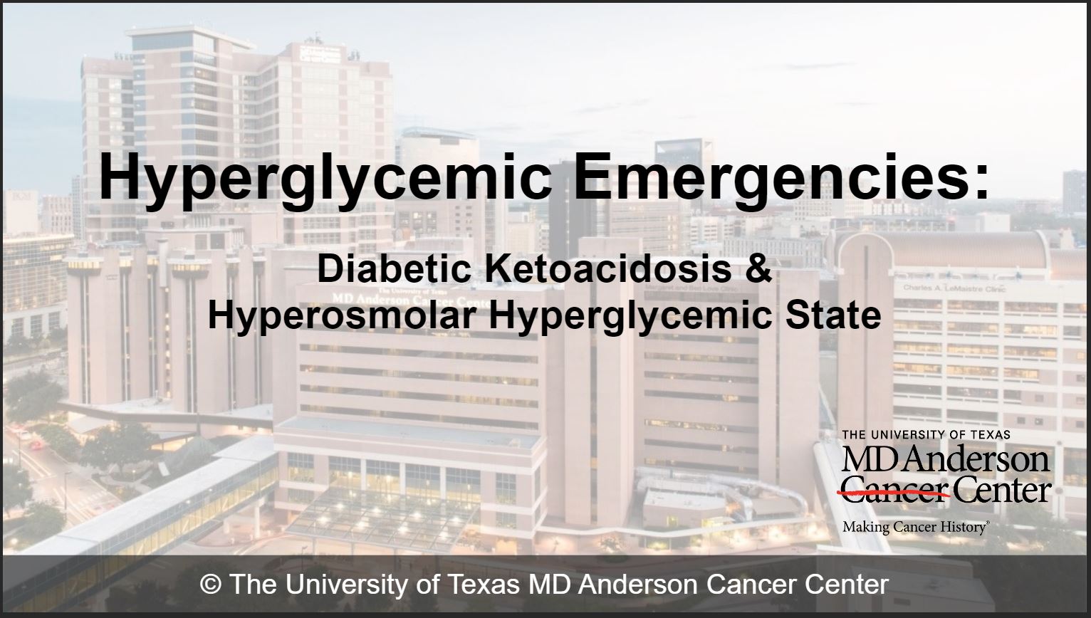 Hyperglycemic Emergencies: Diabetic Ketoacidosis and Hyperosmolar Hyperglycemic State Banner